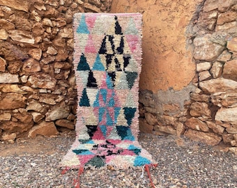 Wool Runner: Moroccan Boho Style with Vintage Geometric Patterns