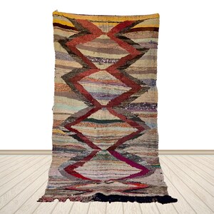 Tapis boujaad marocain vintage : tapis de chemin en laine berbère tissé à la main
