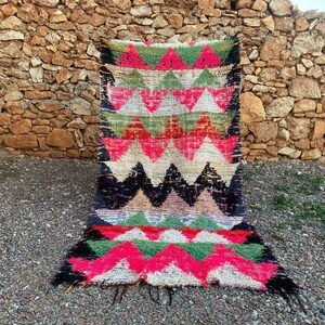 Vintage Moroccan Runner Rug - Hand Knotted, Washable Hallway Accent