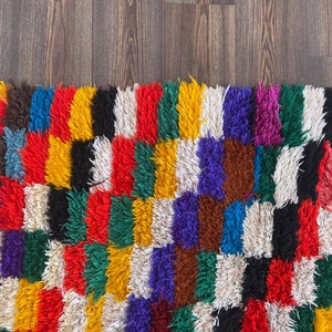 Checker Colorful Rugs, 3x5 Vintage Area Rug, Moroccan Berber Rugs. - Etsy