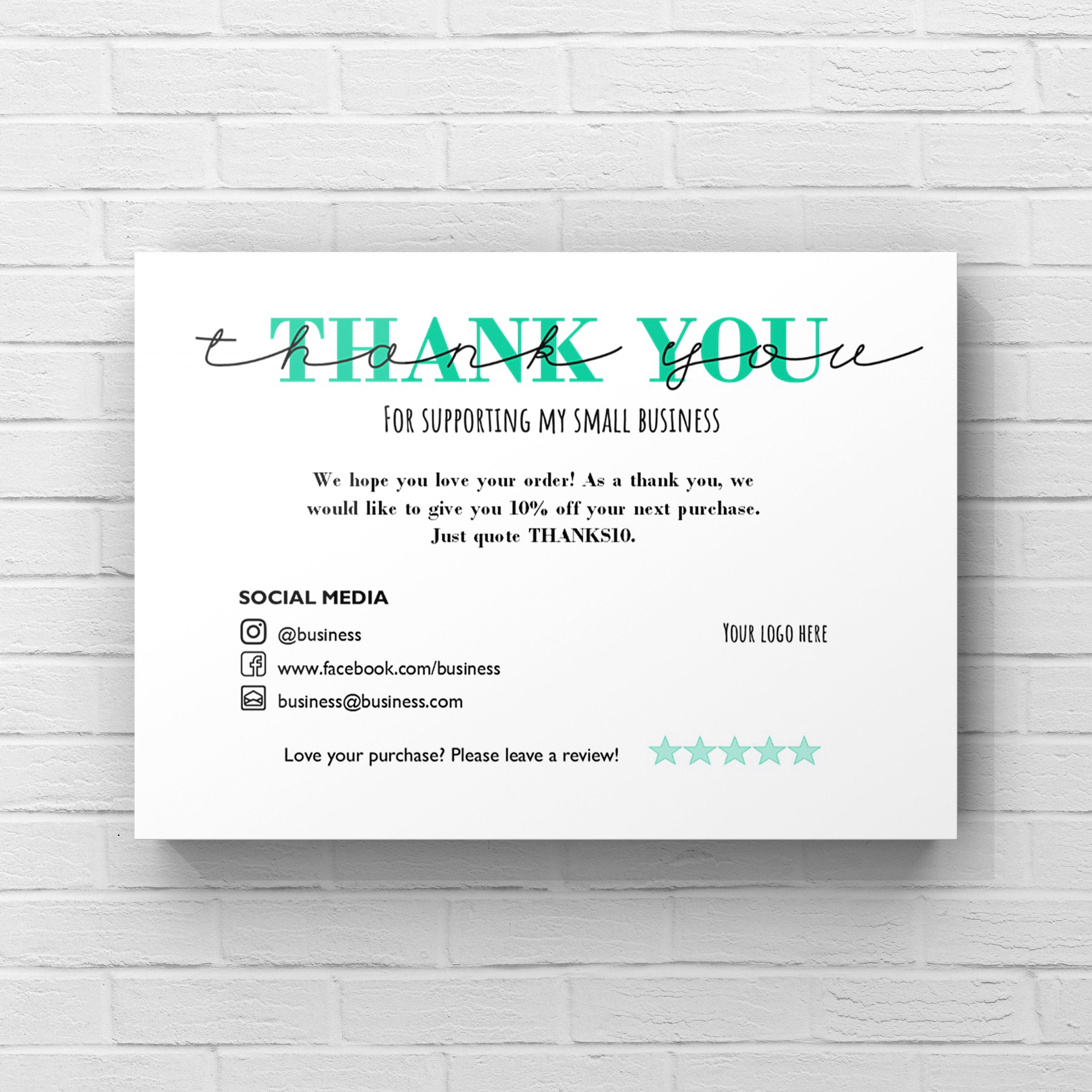 Business Thank You Cards - Small Business Essentials - When You