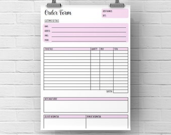 printable order form etsy