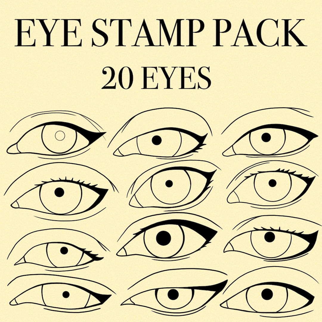 Procreate Eye Stamp Brush Set, 20 Procreate Eye Brushes, Realistic Eyes