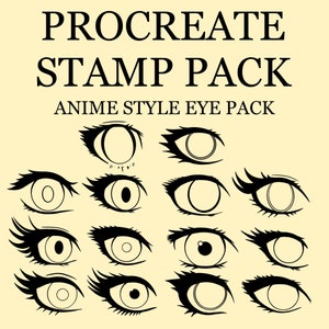 Procreate Anime/Manga Eye Stamp Pack, 14 Procreate Anime Eye Stamps, Procreate Stamp/Brush Set