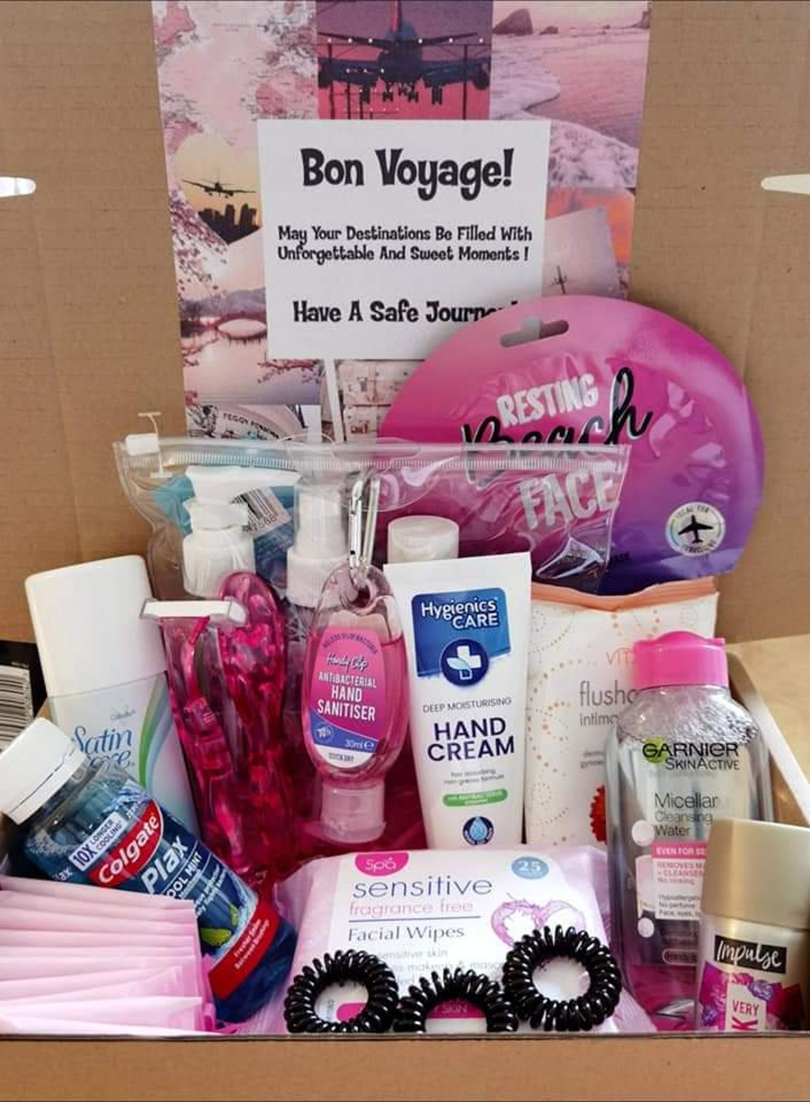 Personalised Woman Pink Travel Hamper Pamper Box Ladies Etsy