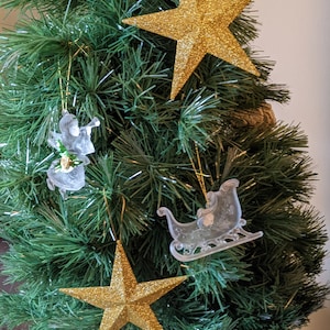 Ensemble d&#39;ornements, Décoration d&#39;ange, Décorations d&#39;étoiles, Décoration de traîneau, Décorations d&#39;arbre de Noël, Anges