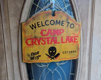 Friday the 13th Horror Wood Signs Jason Mask Camp Crystal Lake