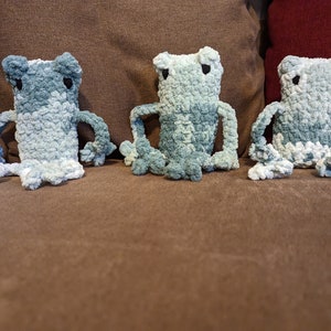 Frog Plush, Crazy Frog, Goofy Plush, Crochet Plush, Crochet, Handmade, Yarn Frog, Stuffed Frog, Soft Frog