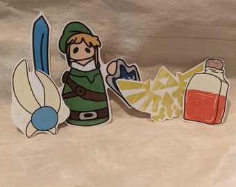 Zelda Inspired Stickers, Legend of Zelda Fan Art Stickers, Wall Art, Laptop Stickers, Water Bottle Stickers