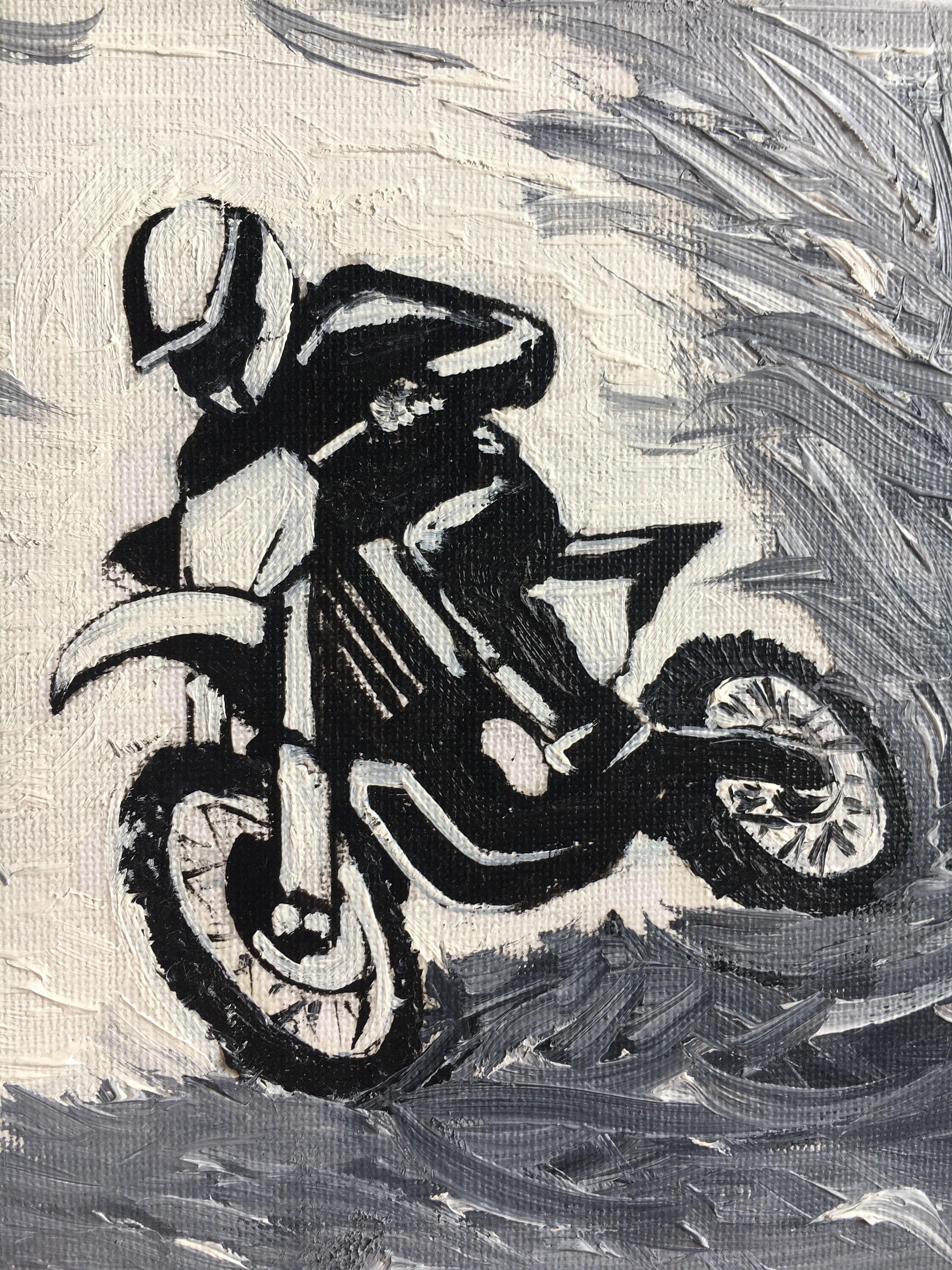 Motocross Oil Original Impasto Painting on canvas board Etsy