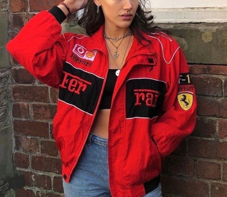 F1 Ferrari Racing Jacket EMBROIDERED Vintage - Etsy