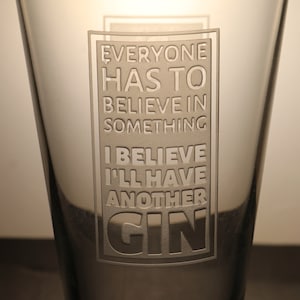 Funny Gin Glass | Gift for Gin Lovers | Engraved Gin Glass | Etched Gin Glass
