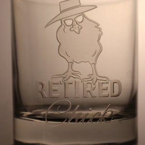 Retirement Gift for Women, Retired Chick Glass, Funny Retirement Gift for Coworker, Gift for Retiring