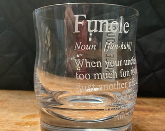 Funcle whiskey glass, uncle christmas gift, funcle whiskey glass, personalised funcle mug, whiskey gift for uncle, funcle gift