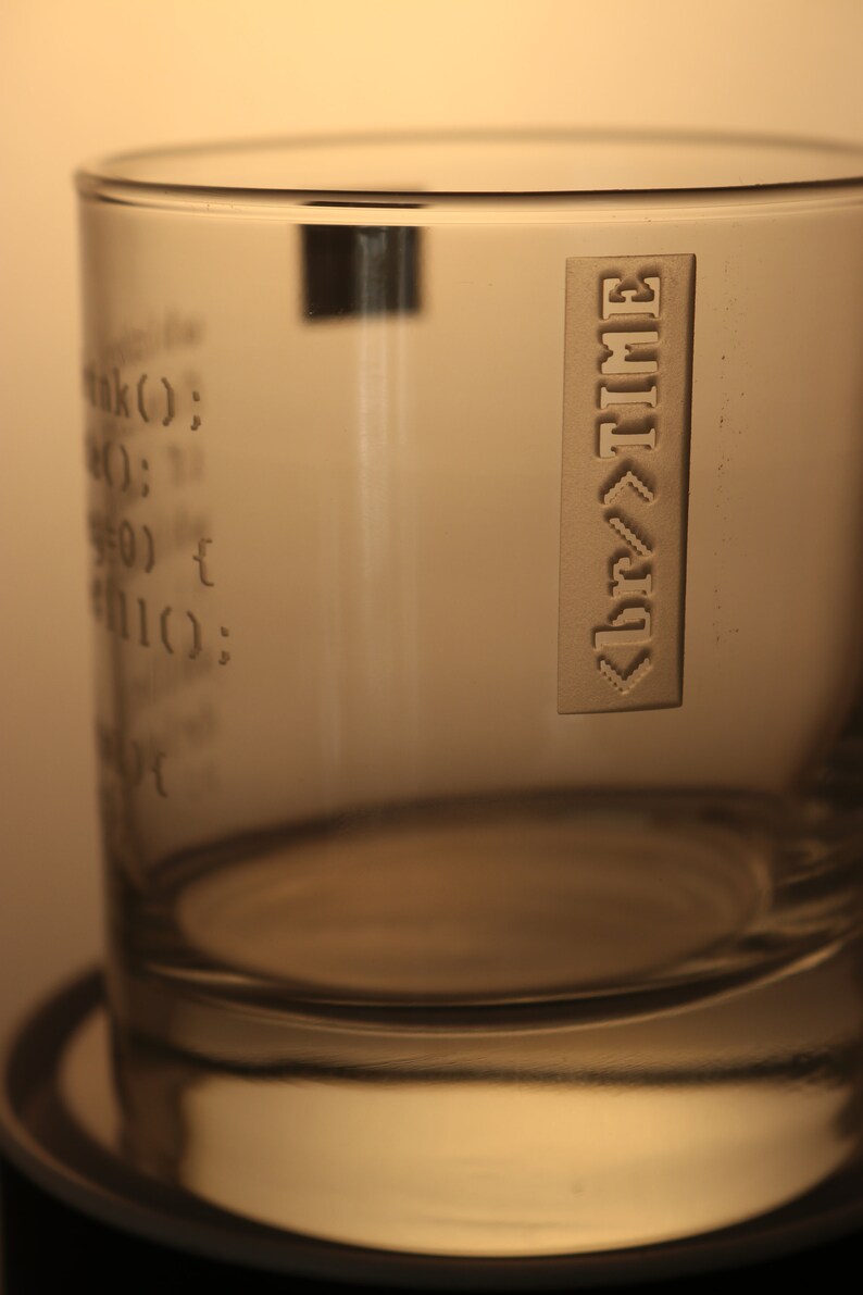 Funny programmer gift, engraved whiskey glass for coders, personalised etched glass, gift for programmer, gift for coder, programmer whiskey image 3