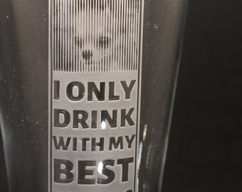 Dog Photo Glass, Engraved Dog Glass, Dog Mom Wine Glass, Chihauhau Gift, Etched dog photo glass
