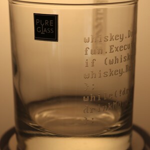 Funny programmer gift, engraved whiskey glass for coders, personalised etched glass, gift for programmer, gift for coder, programmer whiskey image 2