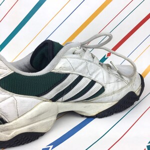 UK size 8.5 early 1989 Adidas trainers in white with dark | Etsy