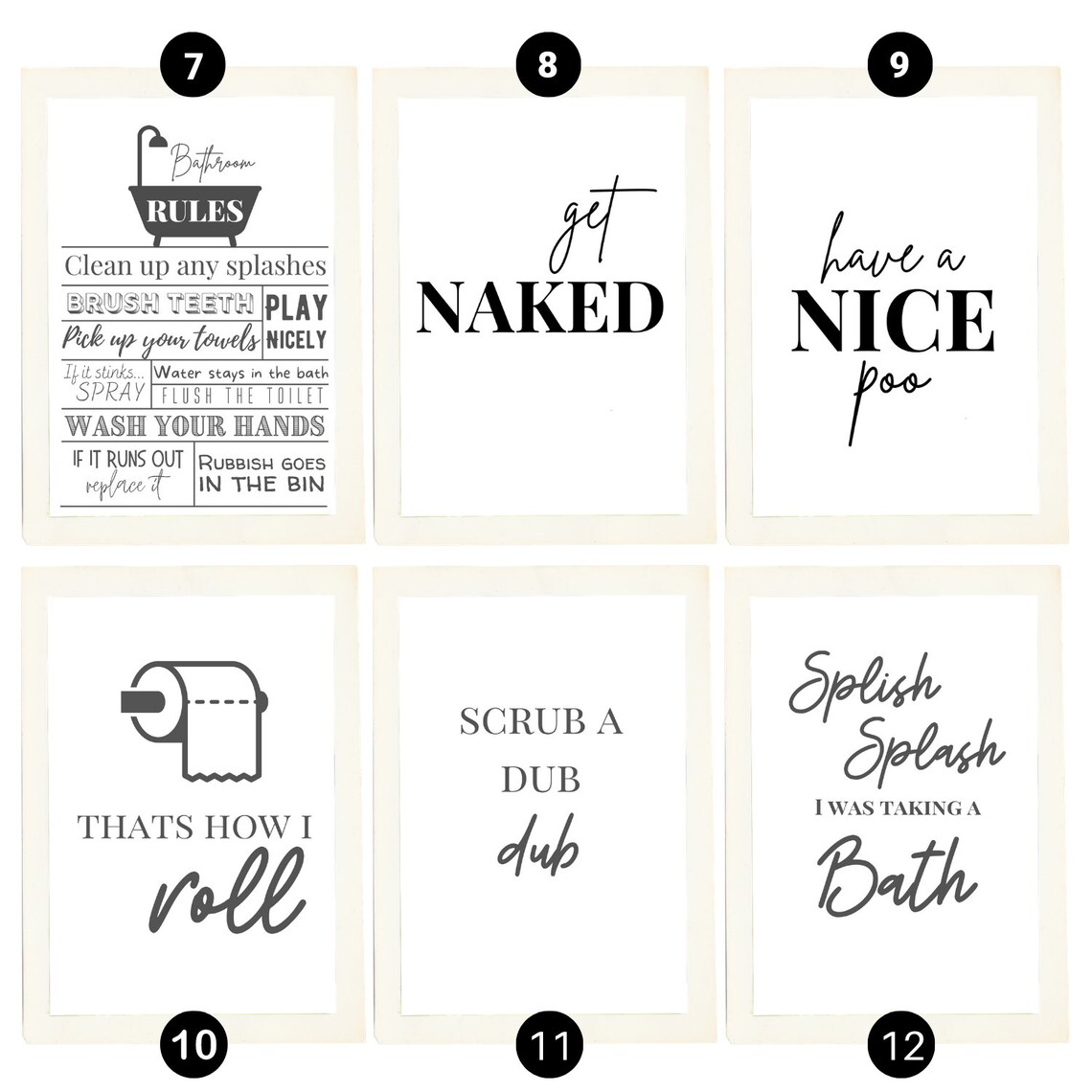 Bathroom Toilet Wall Print Wall Art Home Décor Etsy