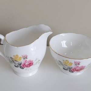 Vintage Adderley Floral Sugar and Creamer Set