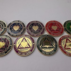 Welcome Home, You are loved token. Inspired by love.  9 colors. Designed & sold from Michigan. Original U16 product (C)2019-2026 Unity16.com