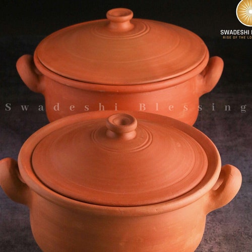 Unglazed Clay Pot for Cooking With Lid/ LEADFREE Earthen Etsy