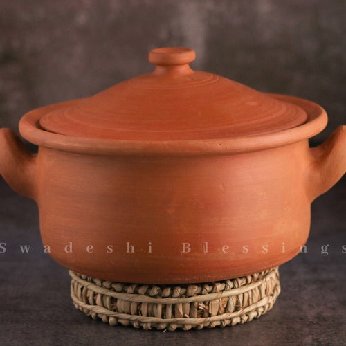 Unglazed Clay Pot for Cooking & Serving With Lid/ Earthen Etsy