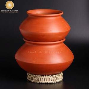 Unglazed Clay Pot for Cooking & Serving (1, 2, 3L)/ Terracotta Pot Cookware/ HandMade Pottery/ Clay Handi/ Curd Bowl/ Curry, Biryani Pot