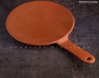 Unglazed HandMade Clay Tawa/ Mitti, Earthen Tawa For Roti, 11 Inch (Swadeshi Blessings Ayurveda Range) Indian Terracotta Tawa/ Bread Maker