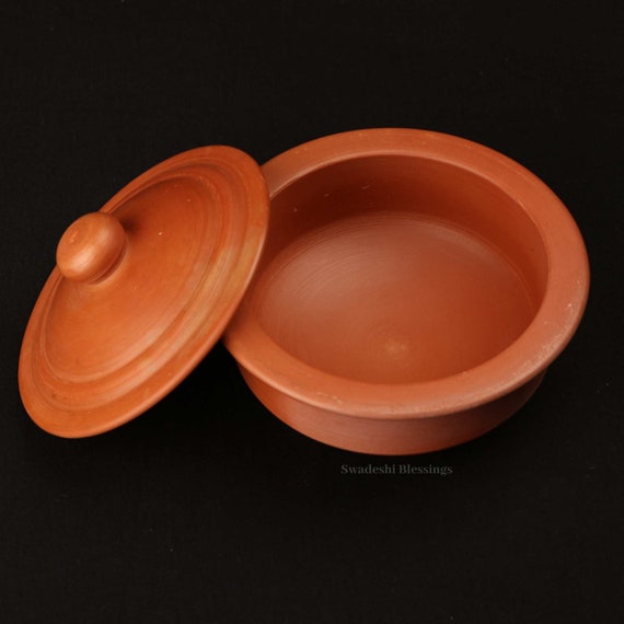 Unglazed Clay Pot for Cooking With Lid/ LEAD-FREE Earthen Kadai/ Indian  Clay Handi/ Swadeshi Blessings Ayurveda Range/ Curry Biryani Pots 