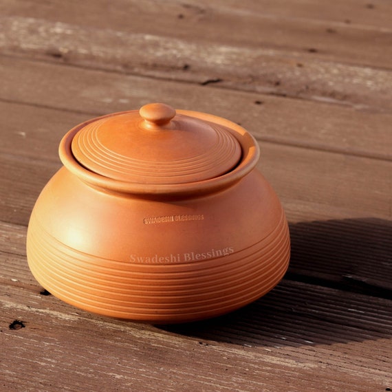 Unglazed Clay Pot for Cooking With Lid/ Earthen Kadai/ LEAD-FREE Clay  Cooking Pot/ Indian Clay Handi/ Ayurveda Range/ Curry, Biryani Pot 