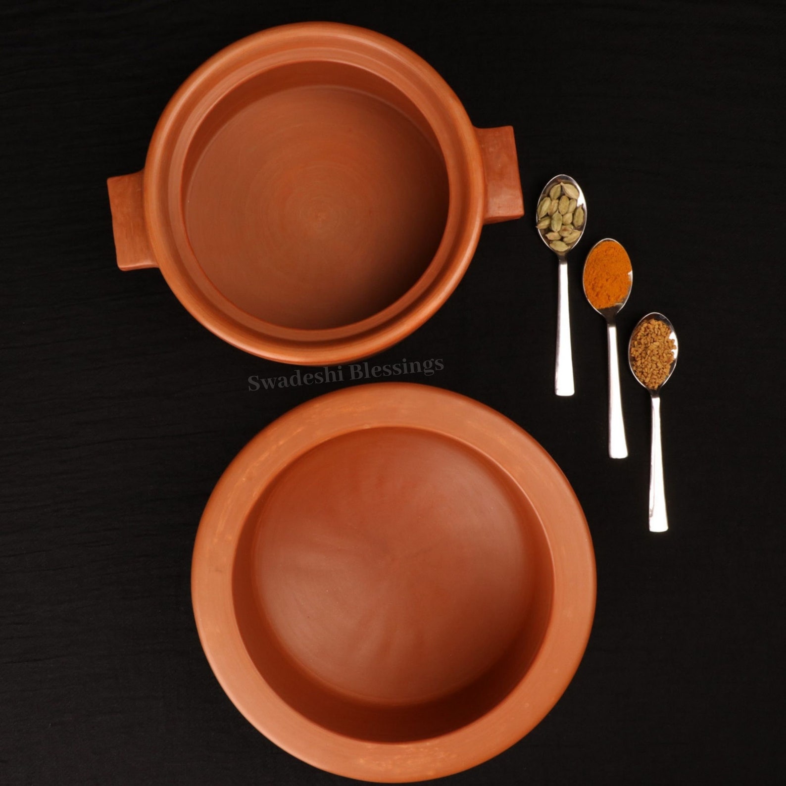 Unglazed Clay Handi/Clay Pots Combo for Cooking with Lid 2.8 Etsy