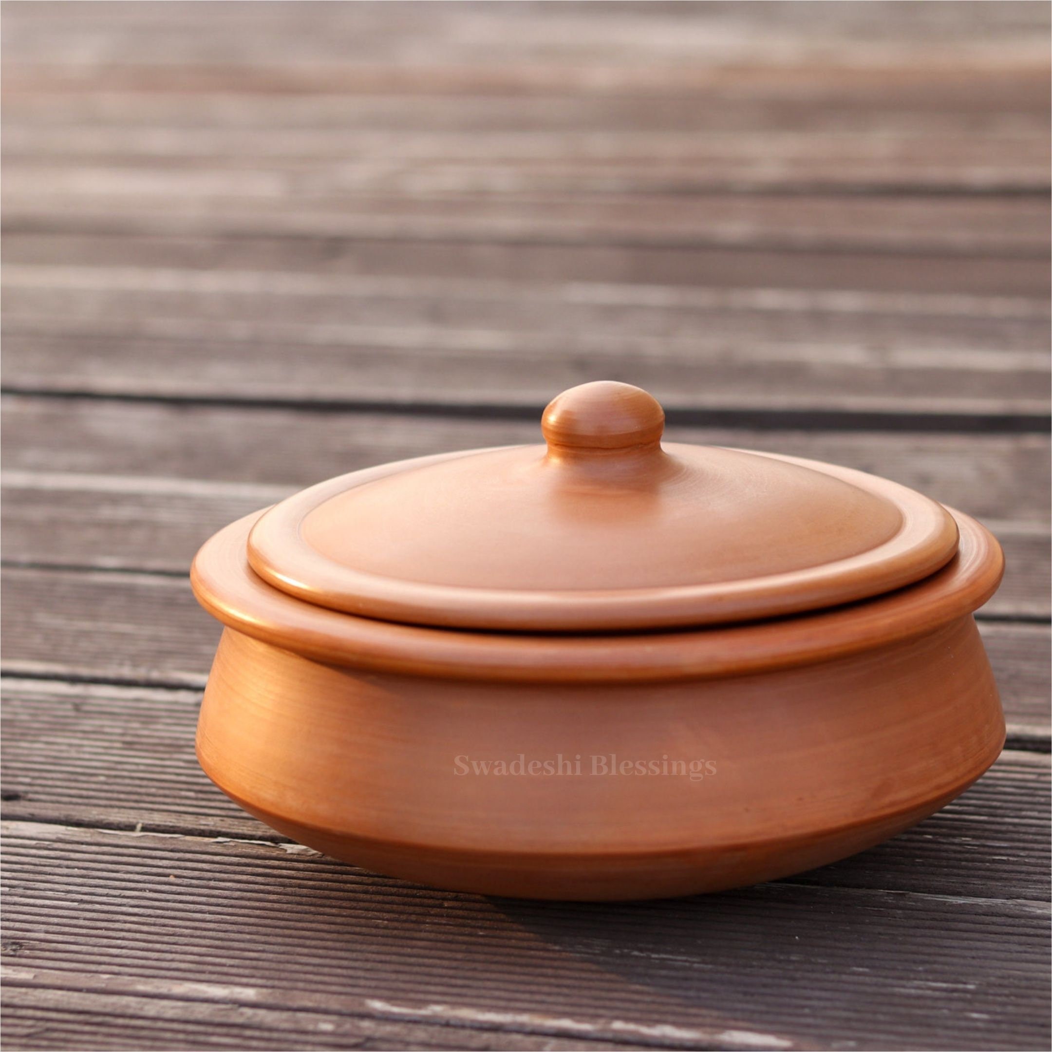 Unglazed Clay Handi/ Clay Pot for Cooking & Serving With Lid/ Ayurveda  Range/ Indian Biryani Clay Cookware/ Earthenware Large/ Earthen Kadai 