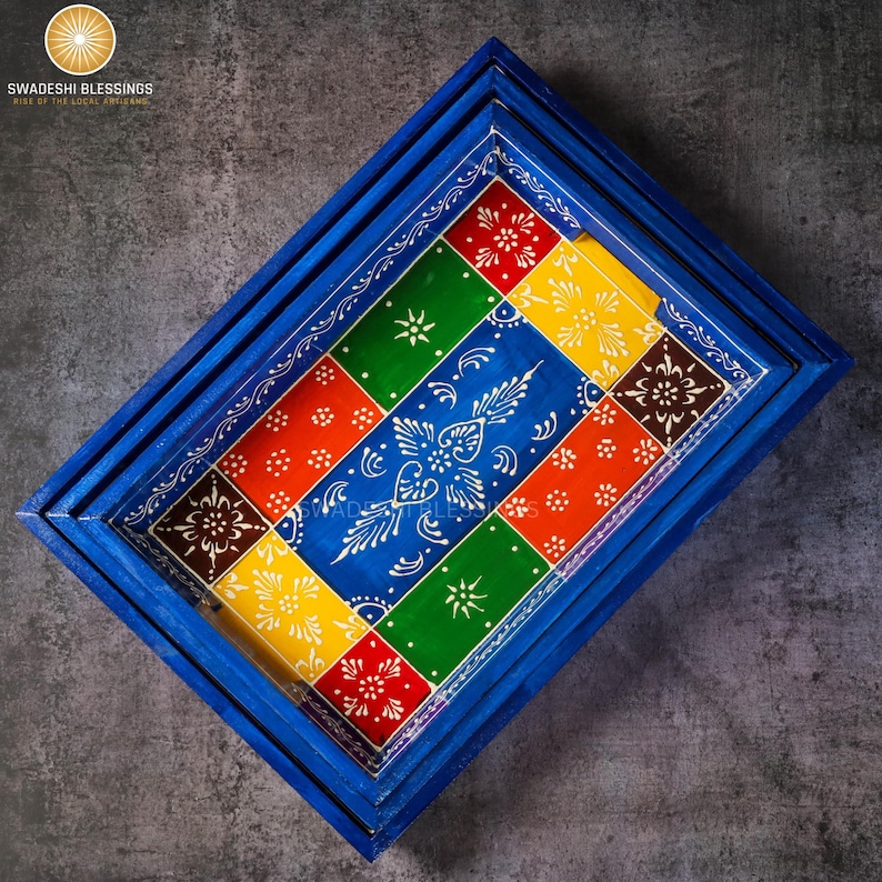 Ethnic trays
wedding gifts
housewarming gifts
decorative trays
wooden serving trays
antique wood tray
valet tray
catch all wood tray
Indian ethnic tray
wood desk tray
rustic wooden tray
Christmas gift
handmade wood tray
wood jewelry tray
serving tray 
Handcrafted 
HandPainted 
Embossed Wooden ethnic set of 3 
Kitchen Table Home Decor 
Dinning Gifts 
Restaurants 
Living Room 
Coffee Table 
tableware 
decoratives platters 
vintage tea bed storage
large tray
small tray
tea tray