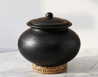 Handmade Unglazed Clay Handi Cooking Pot: Lead-free Ayurvedic Earthen Cookware, Clay Utensils, Mud Pots