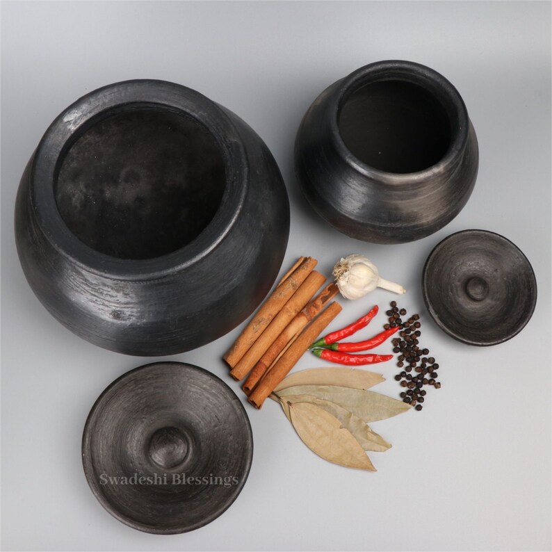 Unglazed Clay Handi/Earthen Pots Combo for Cooking with Lid Etsy