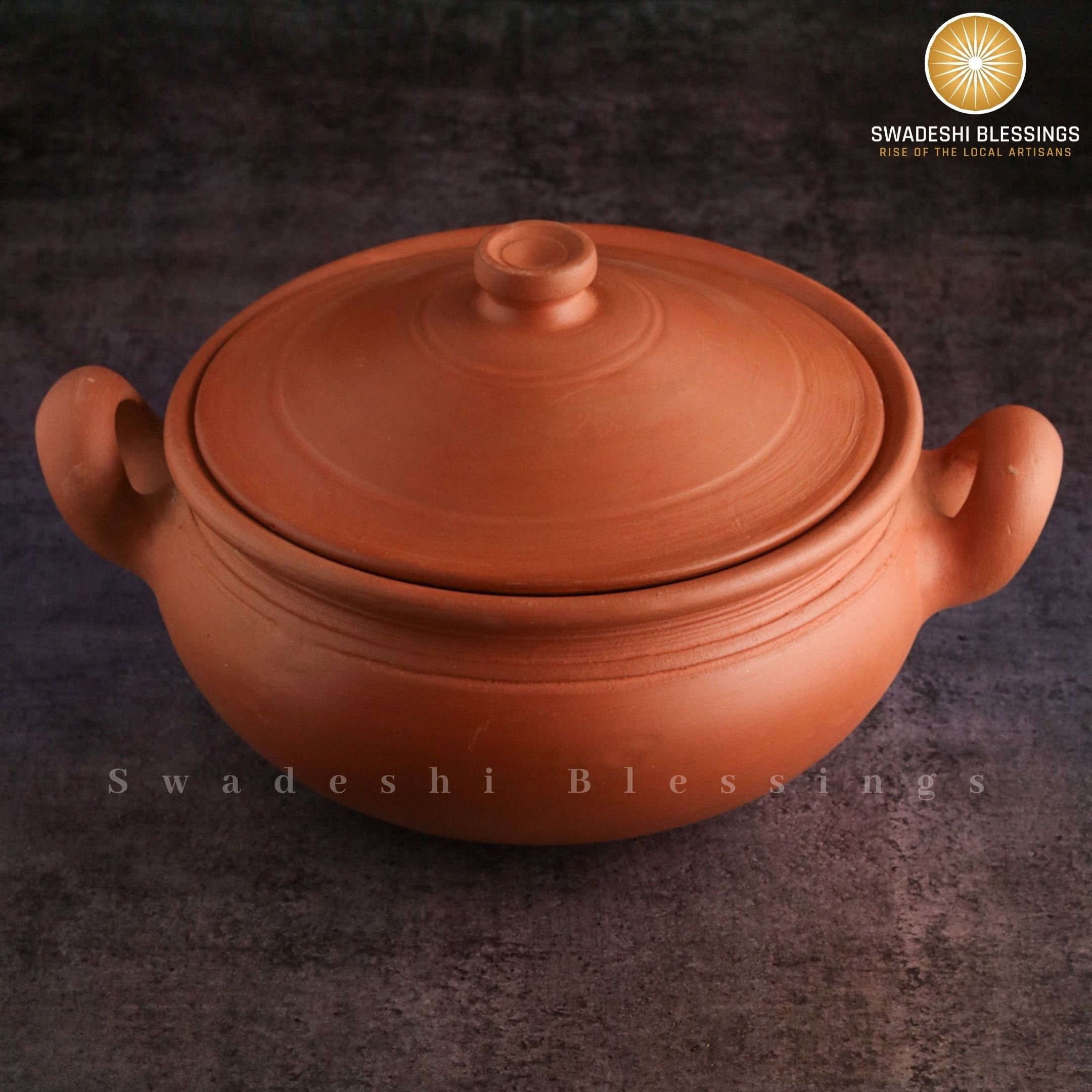 Handmade Clay Low Pot for Cooking with Lid, Natural Lead-Free Unglazed  Earthen Cookware, Clay Yogurt Pots, Big Terracotta Pans Suitable for  Cooking