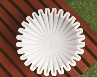 Tigela de mármore com babados feita à mão: fruteira recortada, prato circular, tigelas decorativas grandes, presente ideal