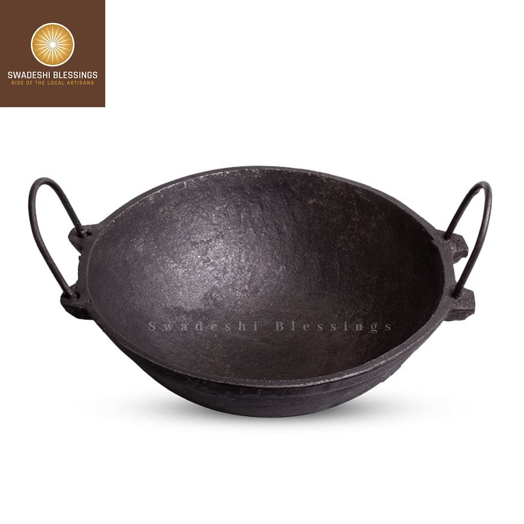 Cast Iron Kadai for Cooking & Serving/ Indian Traditional Cookware/ Pre