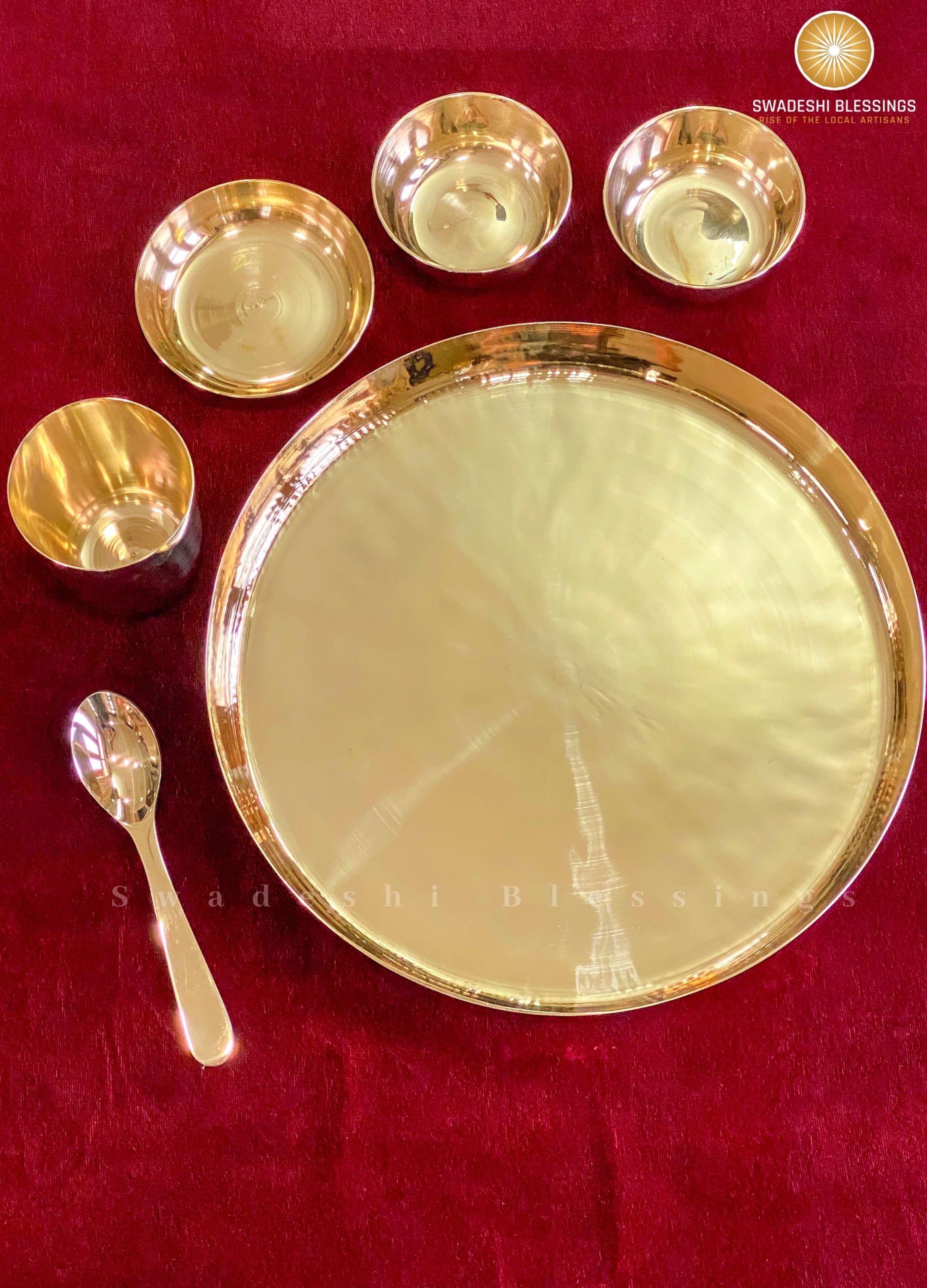 Vintage Pure Bronze Dinner Set 12inch 6pcs/ Indian Kansa Etsy