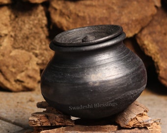 Unglazed Clay Pot for Cooking with Lid/ LEAD FREE Clay Cooking Pot/ Earthen Pot/ Indian Clay Handi/ Ayurveda  Range/ Curd Curry Biryani Pots