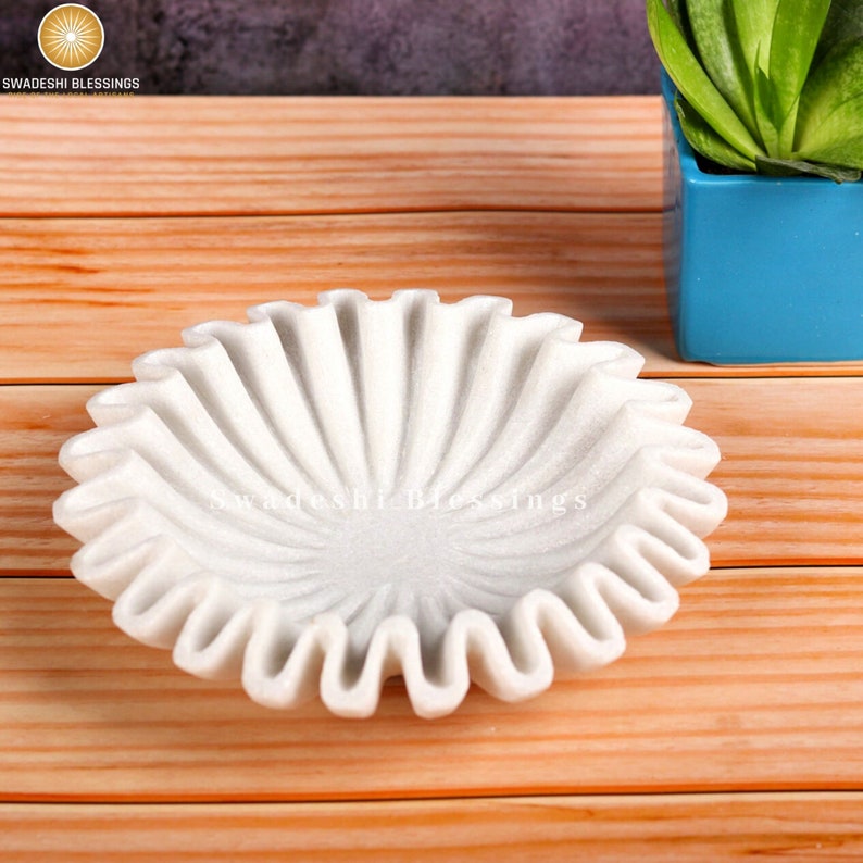 Marble Bowl / Decorative Fruit Bowls/ Antique Ruffled Bowl/ Flower Bowl/ Ring Dish
swadeshi blessings
wedding gifts
gifts for her
urli
marble urli
marble home decor
housewarming gifts
