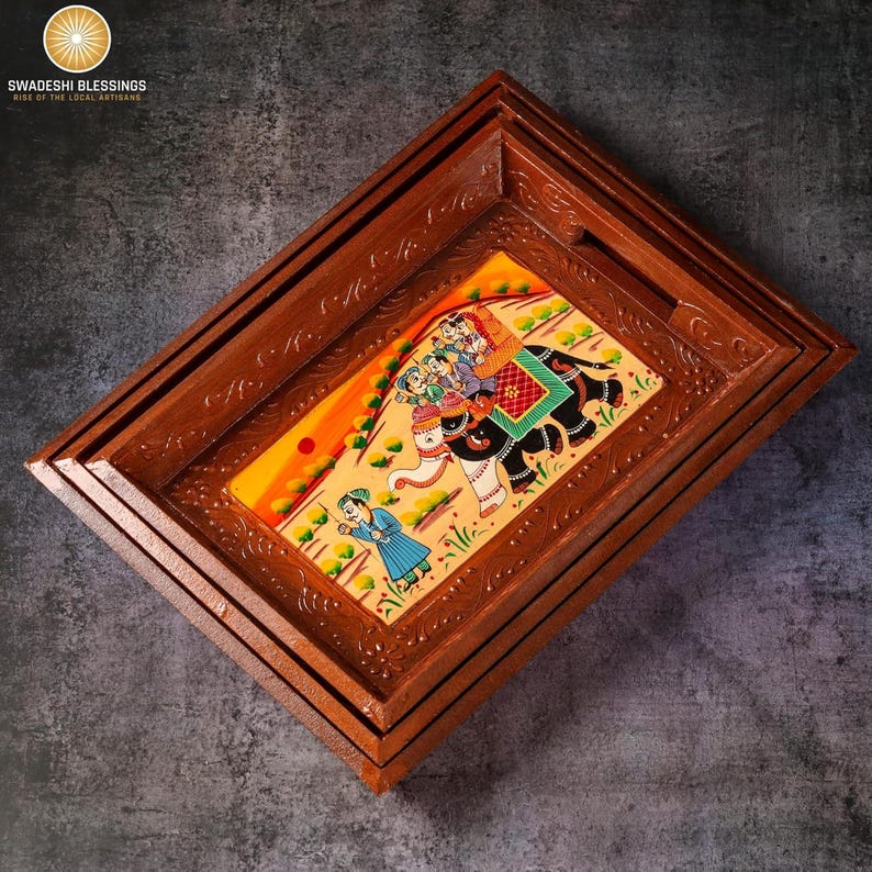Ethnic trays
wedding gifts
housewarming gifts
decorative trays
wooden serving trays
antique wood tray
valet tray
catch all wood tray
Indian ethnic tray
wood desk tray
rustic wooden tray
Christmas gift
handmade wood tray
wood jewelry tray
serving tray 
Handcrafted 
HandPainted 
Embossed Wooden ethnic set of 3 
Kitchen Table Home Decor 
Dinning Gifts 
Restaurants 
Living Room 
Coffee Table 
tableware 
decoratives platters 
vintage tea bed storage
large tray
small tray
tea tray