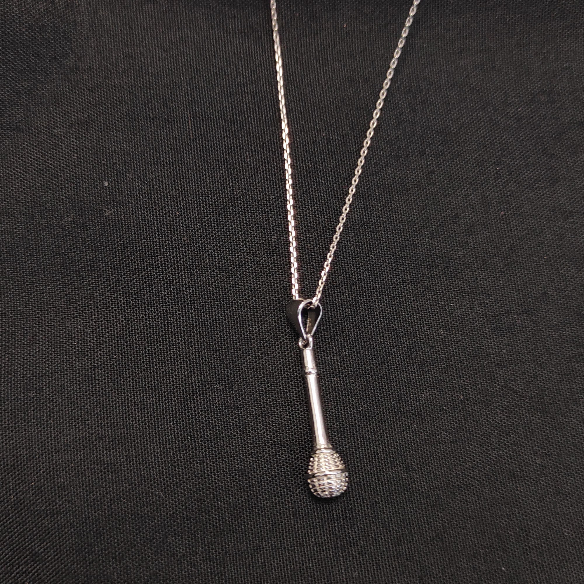 Silver Microphone Necklace Microphone Urn Musician Musical Etsy