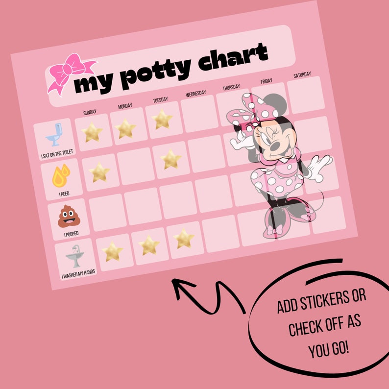 Minnie Mouse Potty Chart Potty Training Chart Minnie Mouse - Etsy Canada