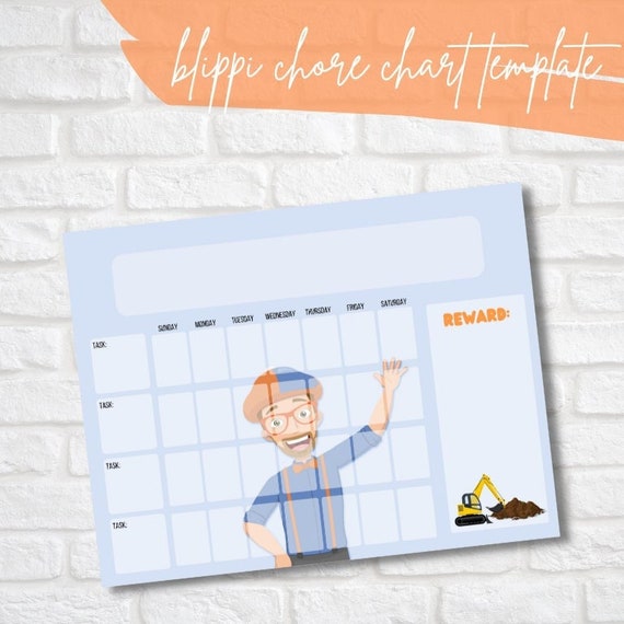 Toys & Games Toys blippi blank template blank chart for kids blippi ...