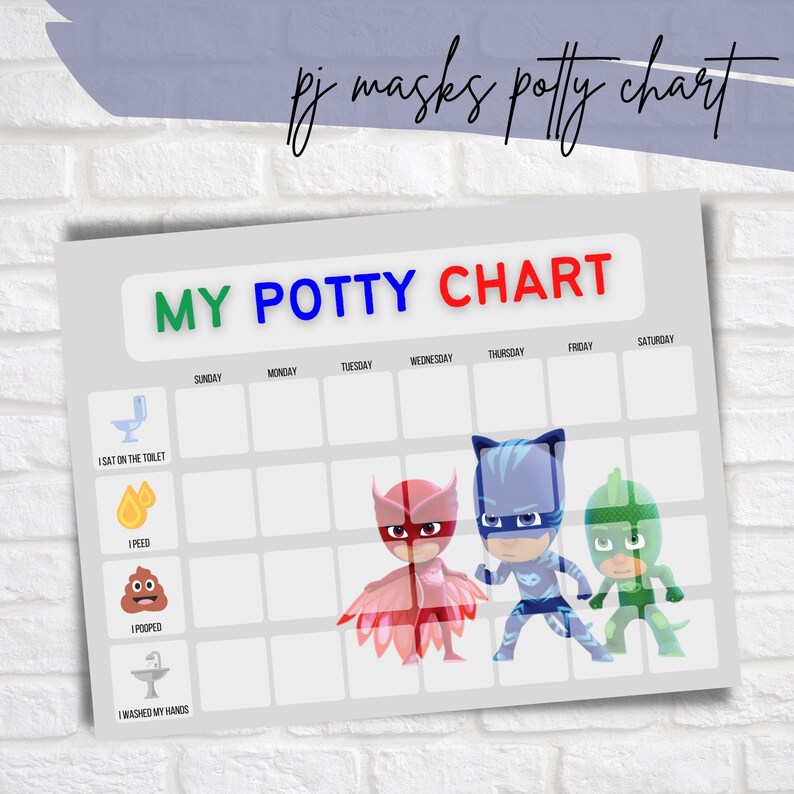 Pj Masks Potty Chart Potty Training Chart Pj Masks Potty - Etsy Sweden