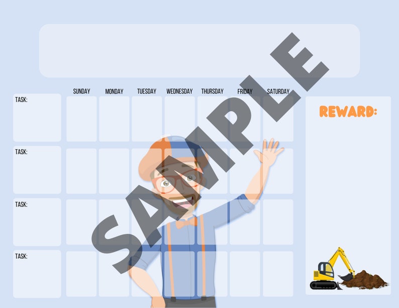 Toys & Games Toys blippi blank template blank chart for kids blippi ...
