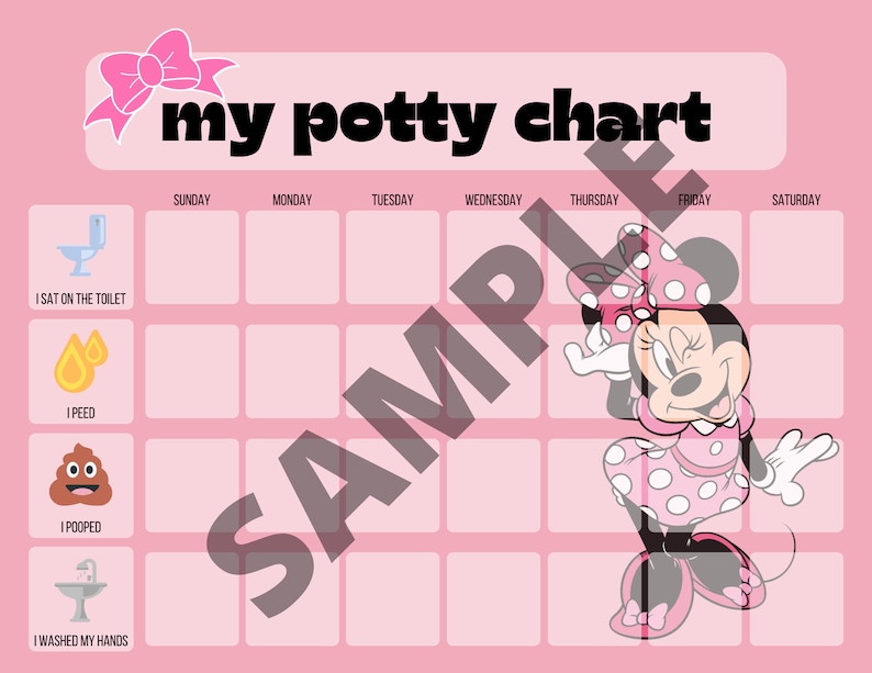 Minnie mouse potty chart potty training chart minnie mouse etsy finland