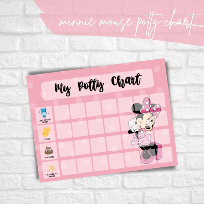 Minnie Potty Chart Polka Dots Pink Minnie Potty Chart Pink - Etsy Australia